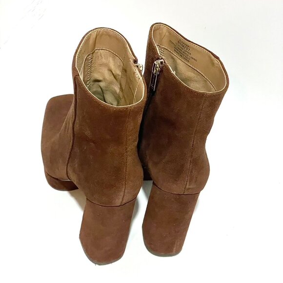 Jessica Simpson Kaiyah Ankle Boots Womens 6.5 M Brown Suede Side Zip Block Heel - Picture 10 of 16